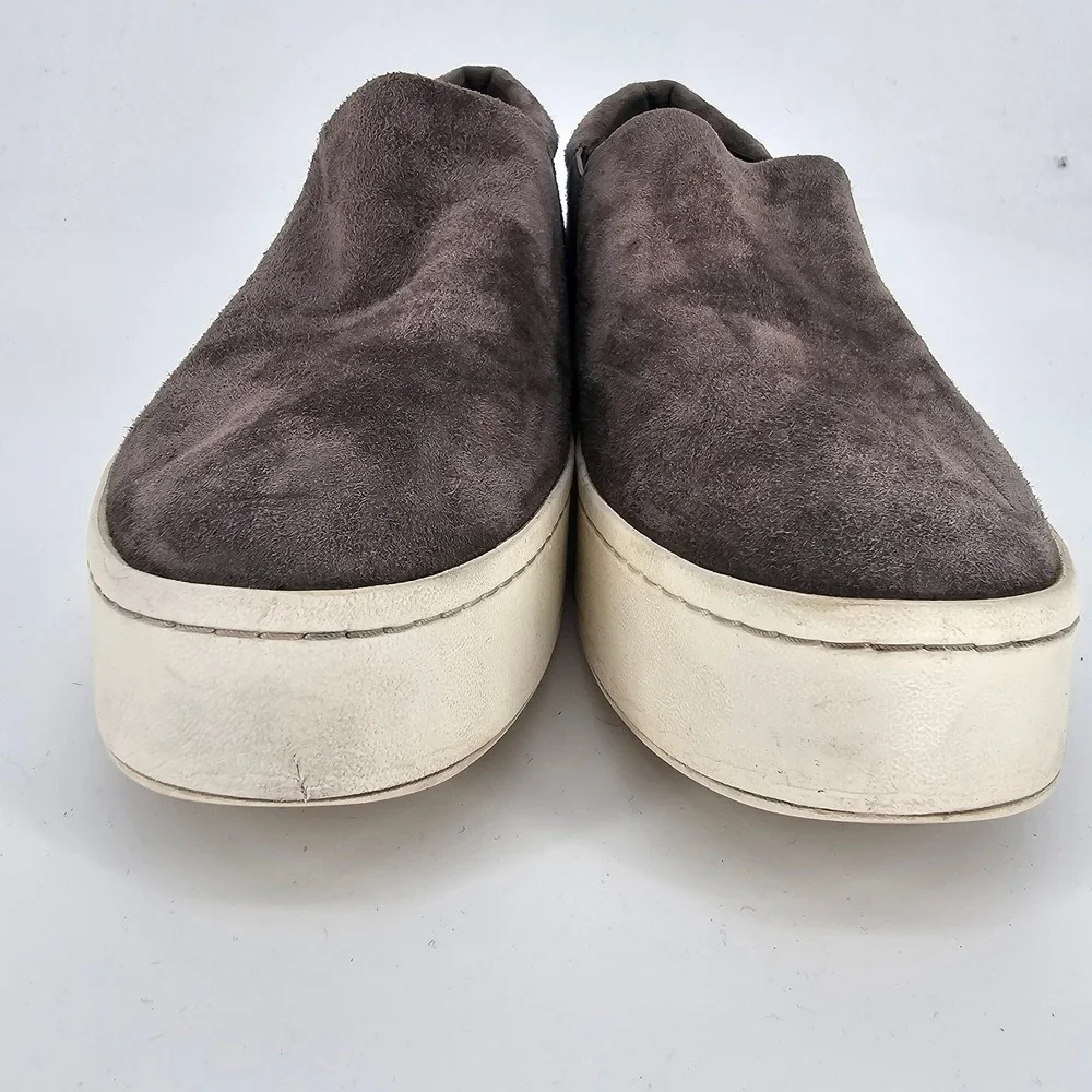 Vince Blair Suede Platform Slip On Sneakers 9.5 M Gray Casual‎ Skate Normcore